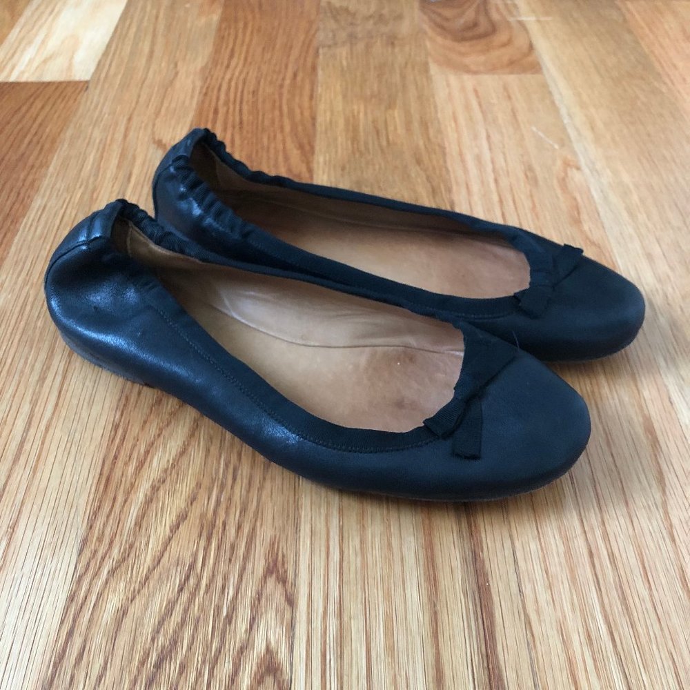 Isabel Marant Black Leather Ballet Flats, 38